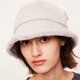 US Stock Winter Faux Fur Bucket Hat Fluffy Fuzzy Vintage Hat