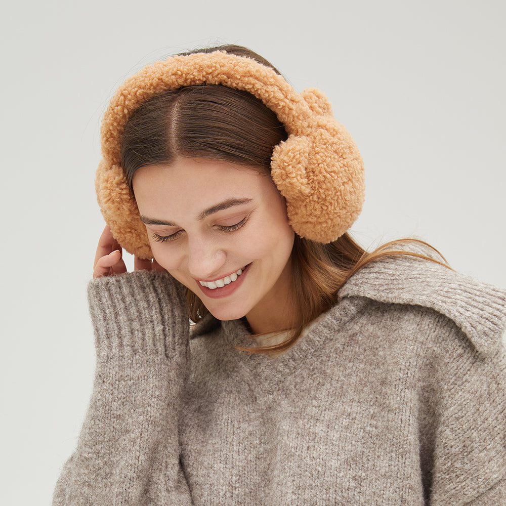 Ear Muffs Faux Fleece Warm Earmuffs Plush Warmers Ear Covers Foldable Headband