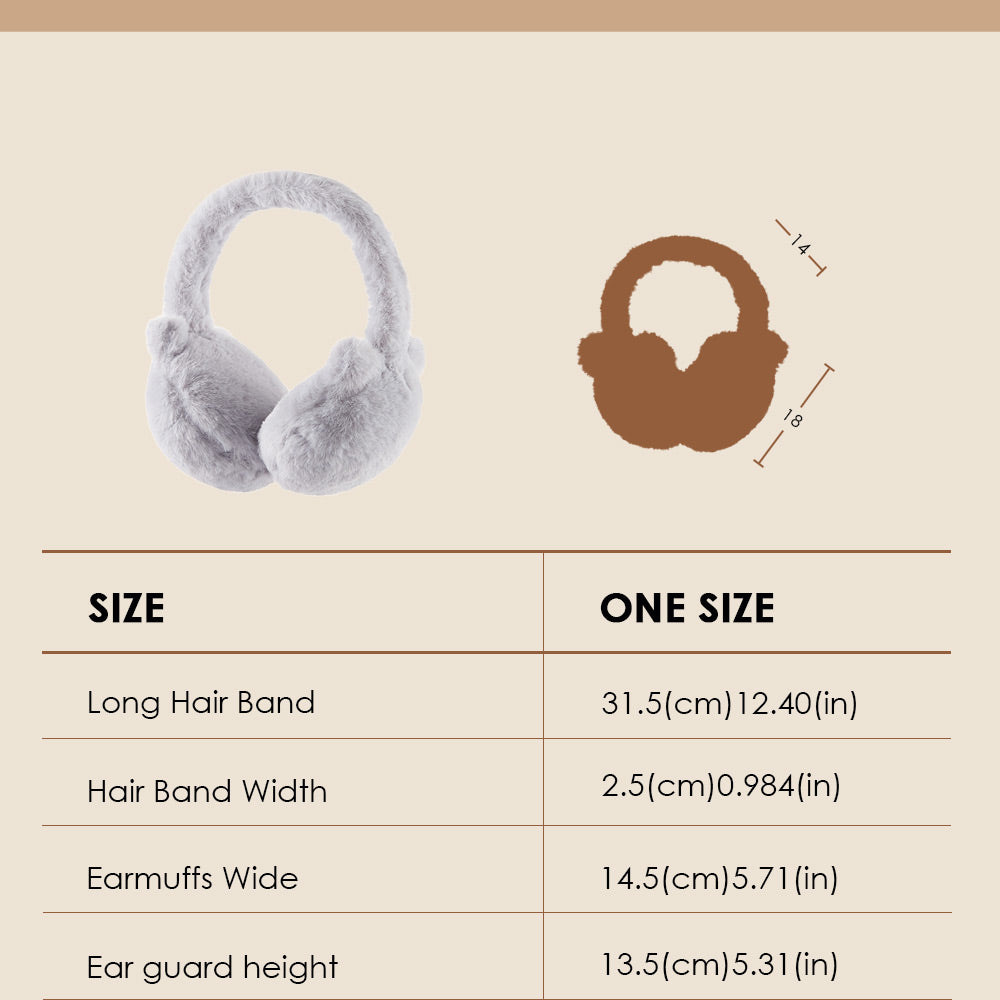 Ear Muffs Faux Fleece Warm Earmuffs Plush Warmers Ear Covers Foldable Headband