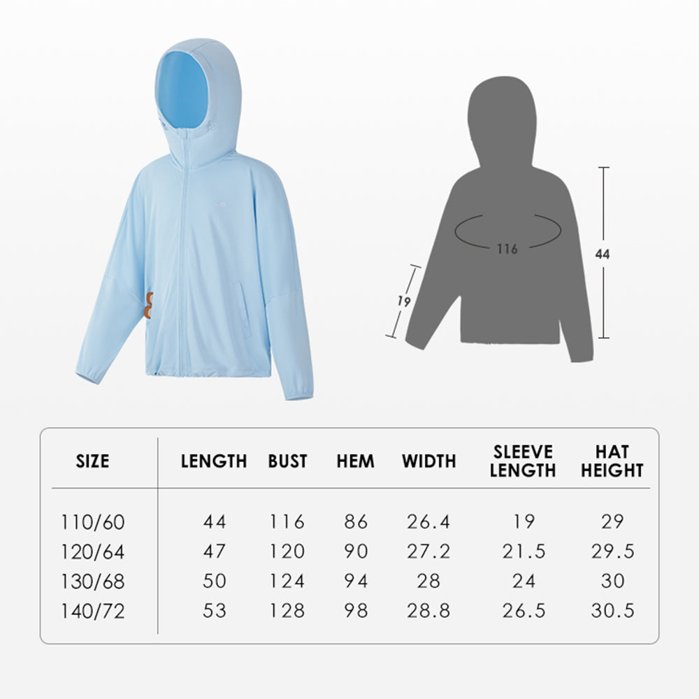 Kid's Sun Protection Jackets with Pockets UPF 50+ Hoodie for Aged 4-10 Boys Girls