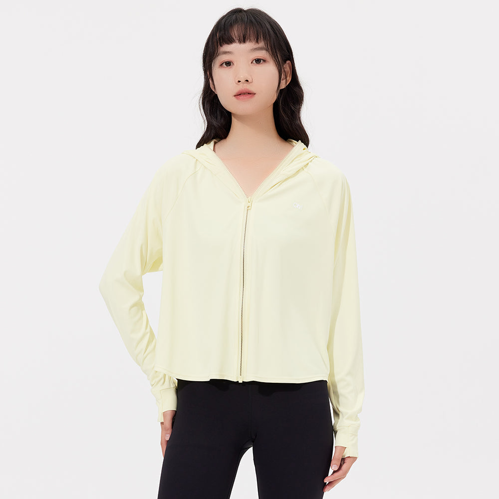 Women's Cropped Sun Protection Jackets UPF50+ Hoodie Tops Coats