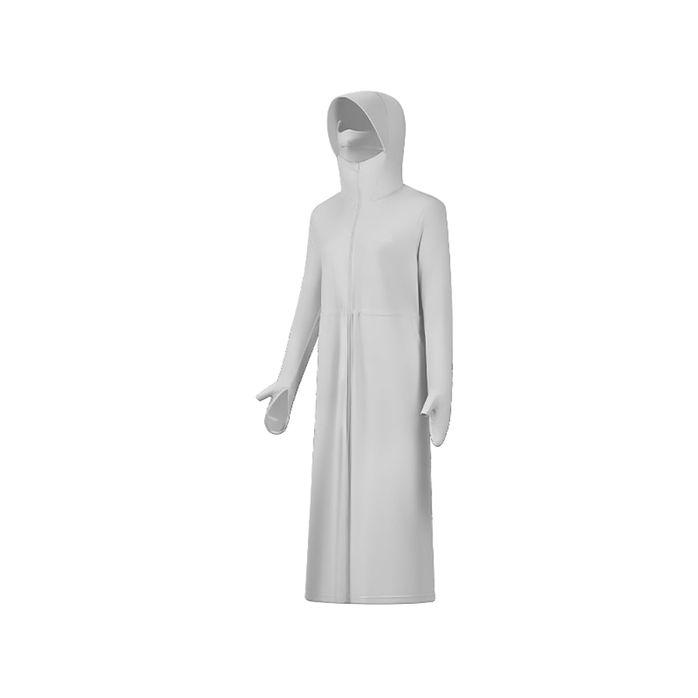 Women's Sun Protective Hoodie with Face Mask UPF50+ Extended Long Cover Up Full Zip Up Dress