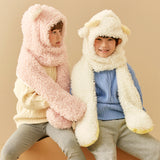 Kid's 3-in-1 Multi-Functional Hoodie Hat/Scarf/Gloves Set