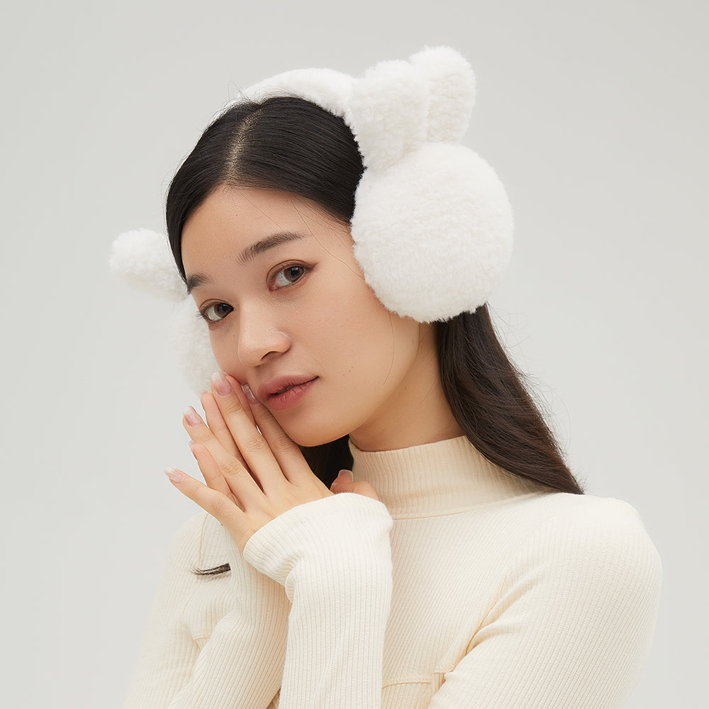 Ear Muffs Faux Fleece Warm Earmuffs Plush Warmers Ear Covers Foldable Headband