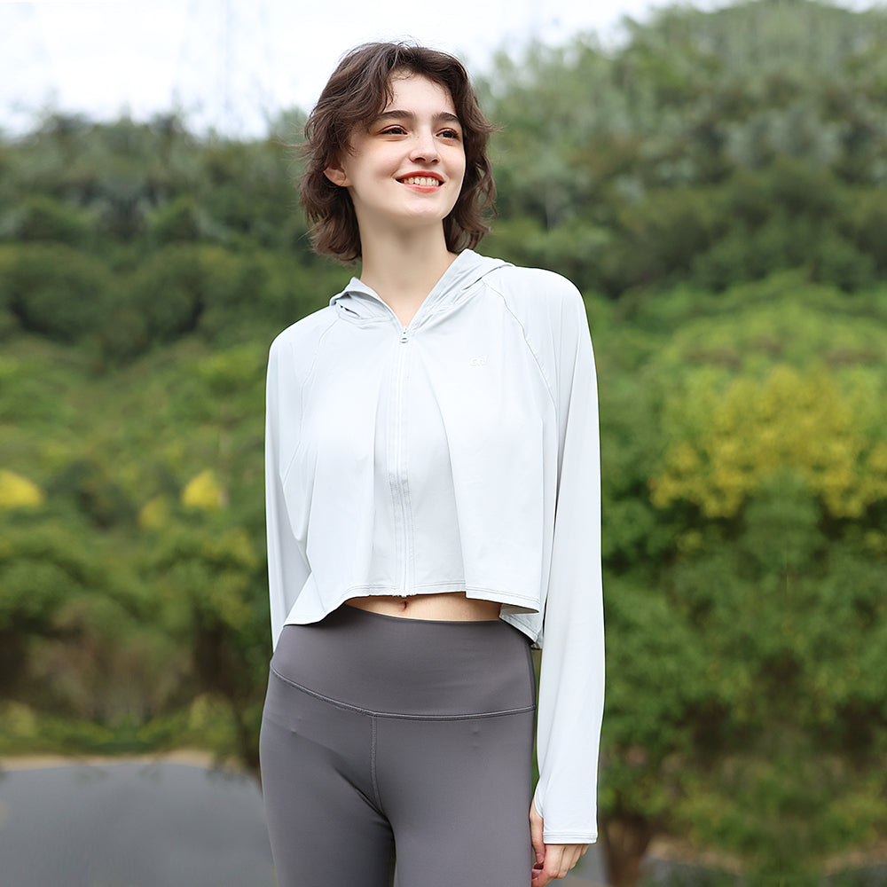 US Stock Women's Classic Sun Protection Hoodie UPF 50+ Cooling Jacket Outdoor Tops