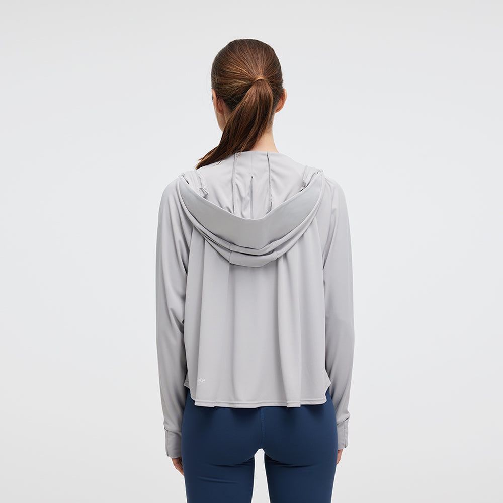 Women's Cropped Sun Protection Jackets UPF50+ Hoodie Tops Coats