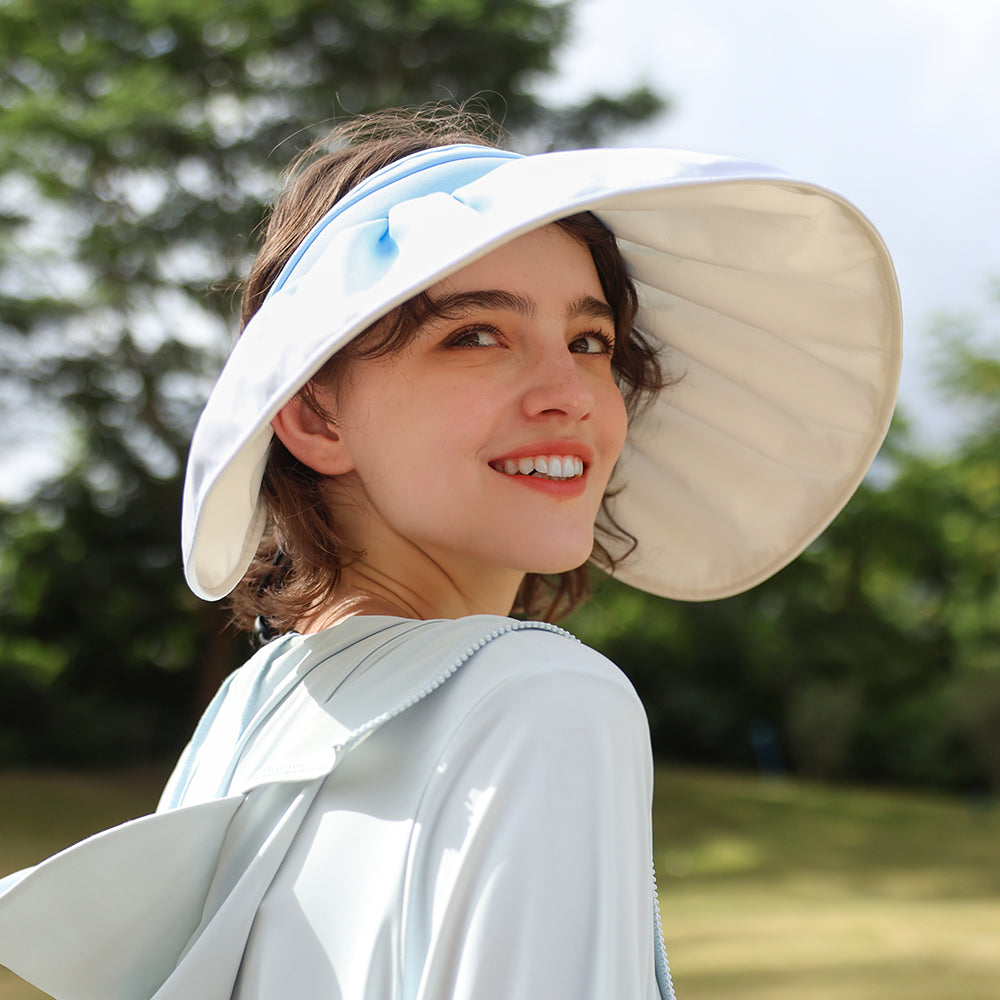 US Stock Women's Sun Visor Hat Wide Brim UPF 50+ UV Protection Summer Cap