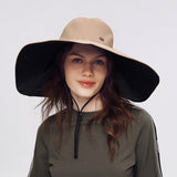 Women's Reversible Bucket Hat Wide Brim Sun Protection Cap UPF 50+