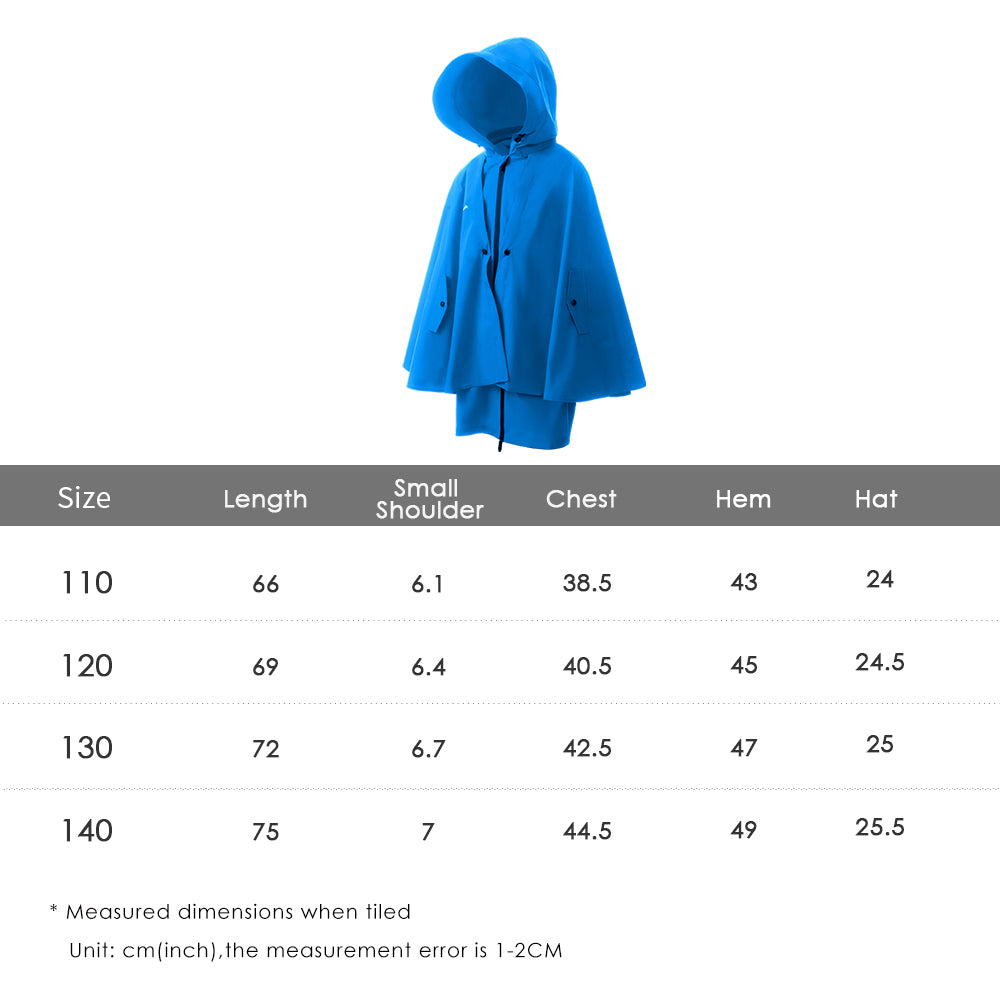 Kid's Raincoat Poncho Toddler Rain Jacket Waterproof Hoodie