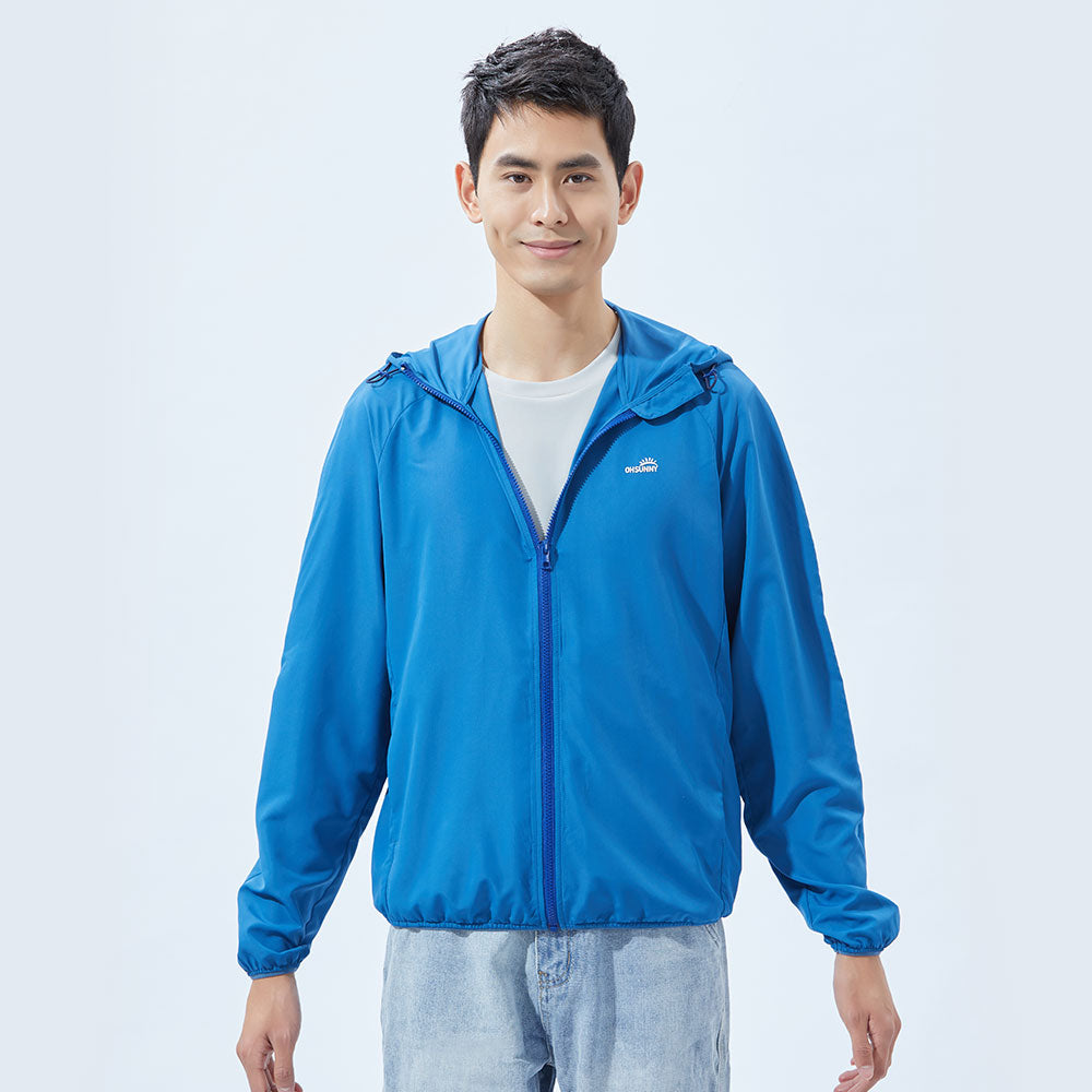 US Stock Men's Standard Hoodie Ultra Light Long Sleeve Sun Protective Coat UPF 50+