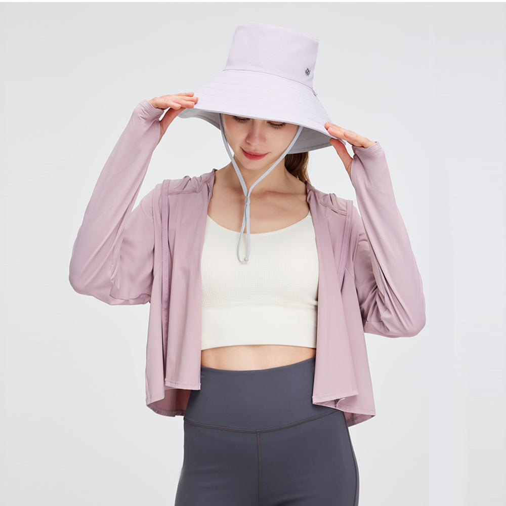 US Stock Women's Bucket Hat Wide Brim Sun Protection UPF50+ Waterproof Reversible Cap