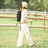 Women's High Waisted Cargo Pants Wide Leg Casual Trousers for Winter Fall