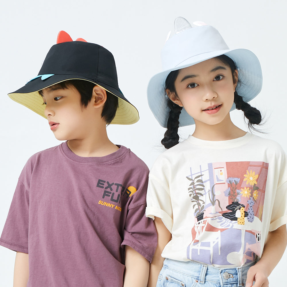 Kid's UV Protection Bucket Hat UPF 50+ Wide Brim Sun Caps for Boys Girls