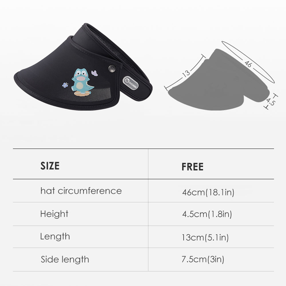 US Stock Kids Empty Top Visor Cap Adjustable Sun Hat UPF 50+