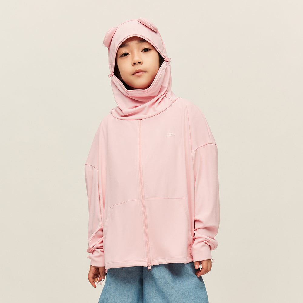 Kid's Sun Protection Hooded Jacket with Pockets UPF 50+ for 4-10 Years Boys Girls