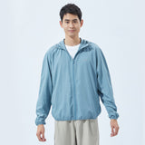 US Stock Men's Standard Hoodie Ultra Light Long Sleeve Sun Protective Coat UPF 50+