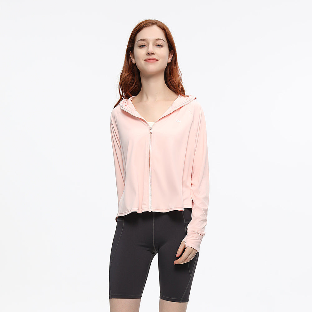 Women's Cropped Sun Protection Jackets UPF50+ Hoodie Tops Coats