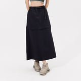 Dual-Use Cargo Skirts Long/Short Casual Loose Skirt with Cargo Pockets