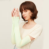 Unisex Sun Protection Arm Sleeves with Half Finger Mittens UPF 50+ Quick Dry Cooling Gloves