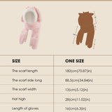 Kid's 3-in-1 Multi-Functional Scarves Warm Hoodie Hat/Scarf/Mittens Set