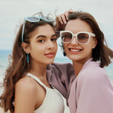 Retro Polarized Sunglasses UV400 Sun Glasses with Decorative Slot