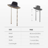 US Stock Women's Sun Hat Large Brim Bucket Hat with Removable Belt