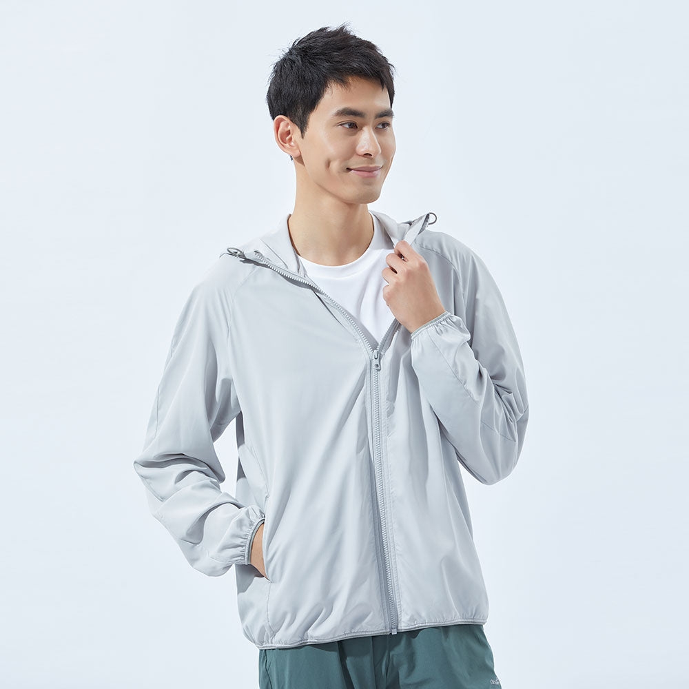 US Stock Men's Standard Hoodie Ultra Light Long Sleeve Sun Protective Coat UPF 50+