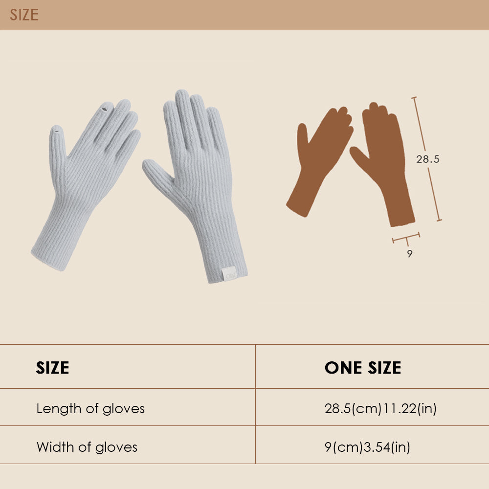 Winter Warm Touchscreen Gloves Fleece Knit Elastic Cuff Texting Thermal Gloves