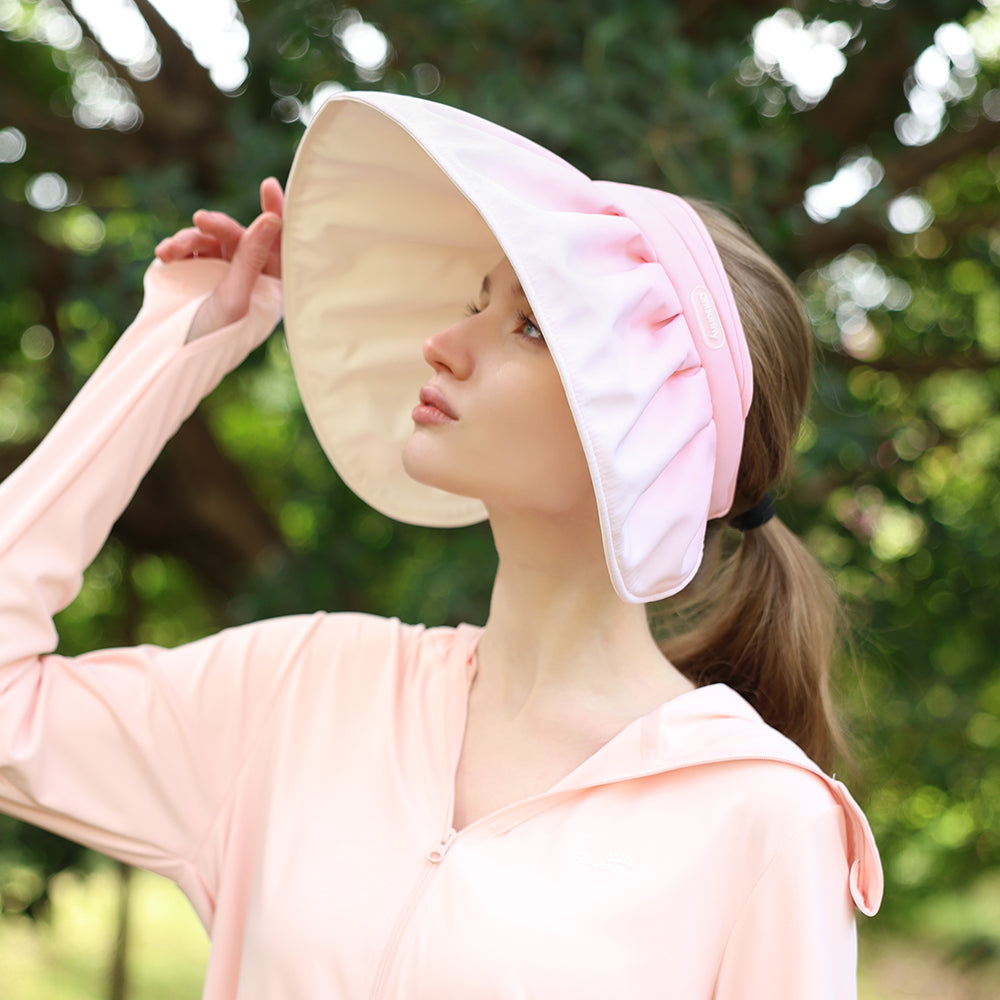 US Stock Women's Sun Visor Hat Wide Brim UPF 50+ UV Protection Summer Cap