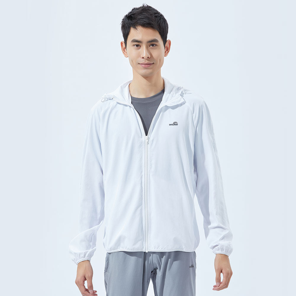 US Stock Men's Standard Hoodie Ultra Light Long Sleeve Sun Protective Coat UPF 50+