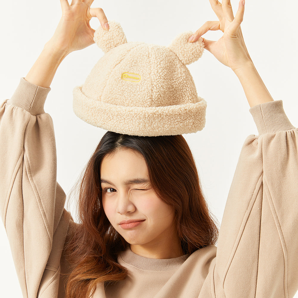 US Stock Cat Ear Warm Cuffed Beanie Hat for Women Teens Girls Skull Cap