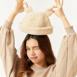 US Stock Cat Ear Warm Cuffed Beanie Hat for Women Teens Girls Skull Cap