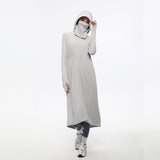 Women's Sun Protective Hoodie with Face Mask UPF50+ Extended Long Cover Up Full Zip Up Dress