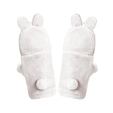 Winter Faux Fur Convertible Fingerless Gloves Warm Mittens