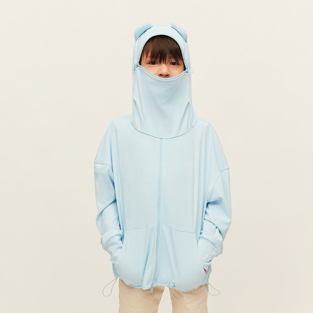 Kid's Sun Protection Hooded Jacket with Pockets UPF 50+ for 4-10 Years Boys Girls