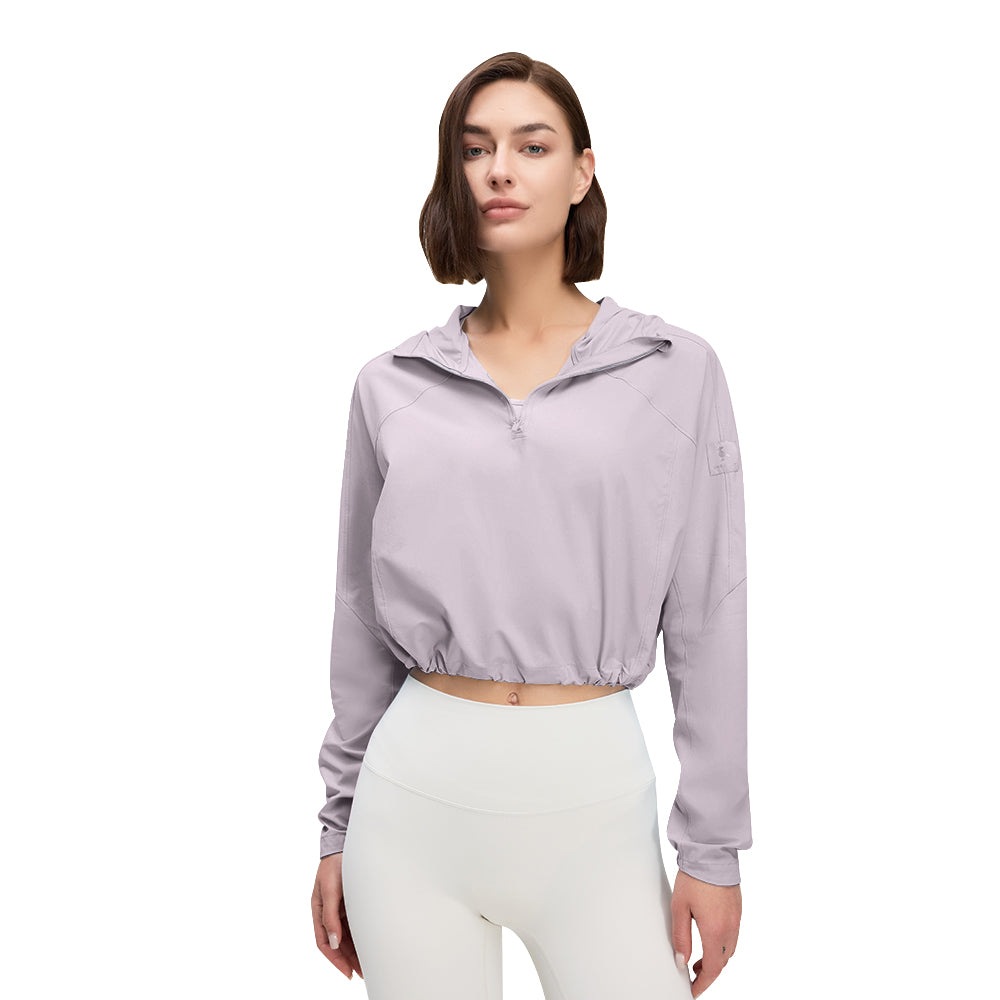 Women's Quick Dry Cropped Hoodie Sun Protection Jacket UPF50+