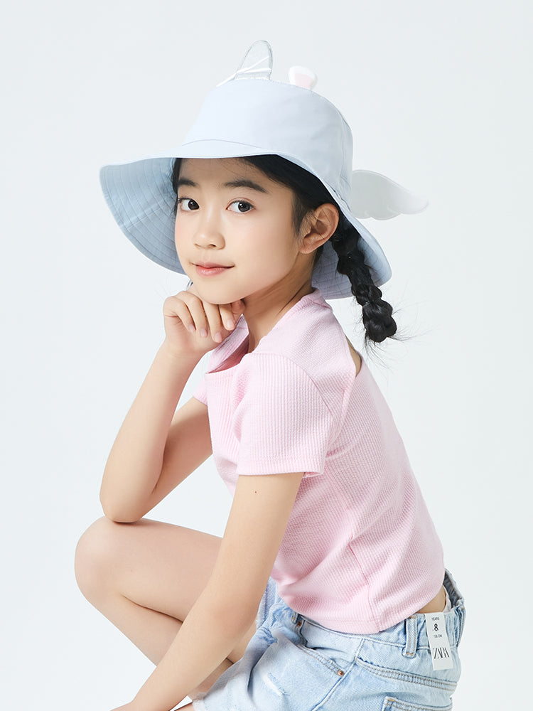 Kid's UV Protection Bucket Hat UPF 50+ Wide Brim Sun Caps for Boys Girls