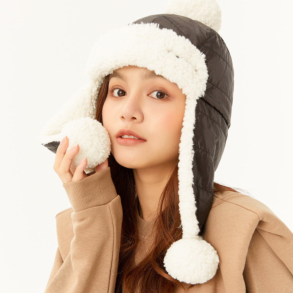 US Stock Plush Bomber Hats with Earflaps Full Hood Ushanka Russian Hat