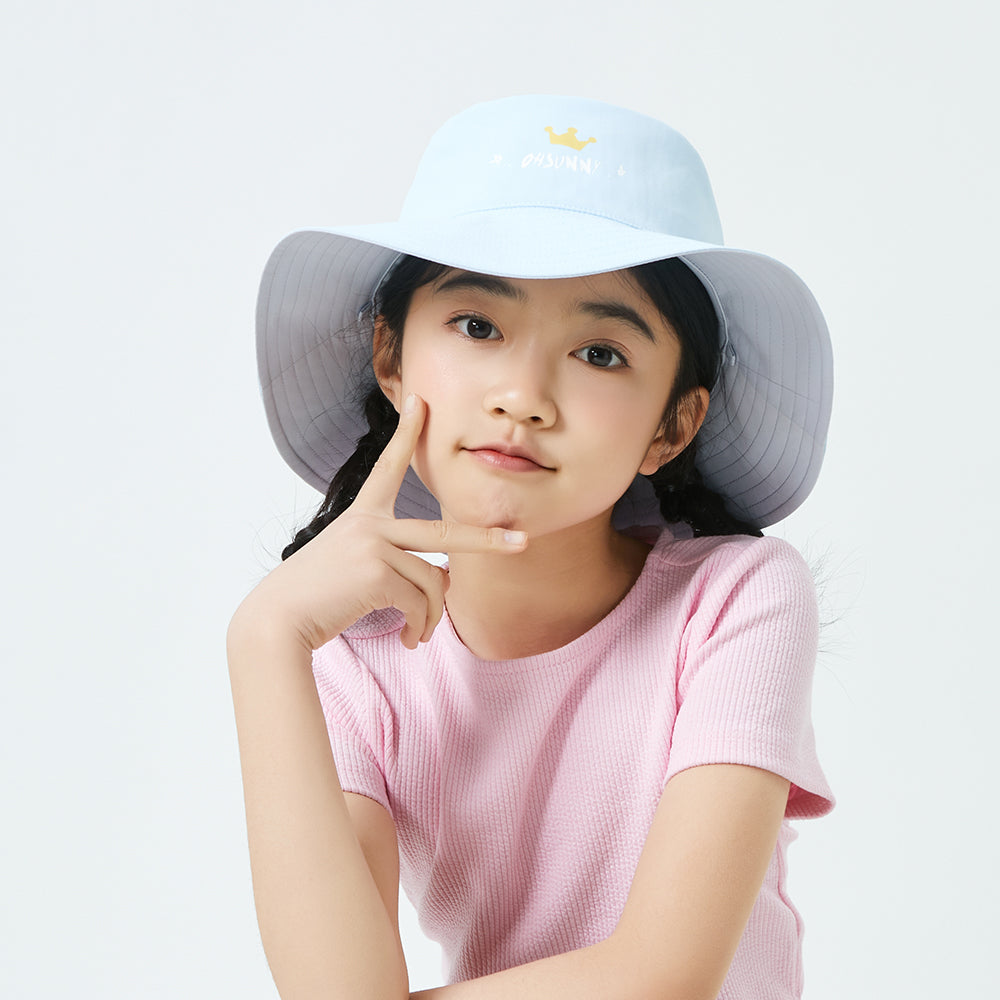 Kid's UV Protection Bucket Hat UPF 50+ Wide Brim Sun Caps for Boys Girls