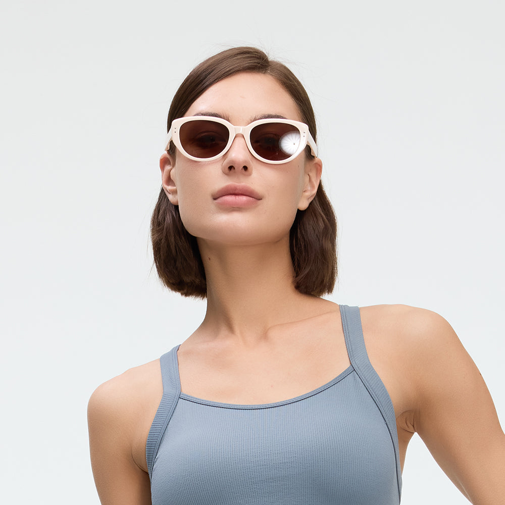 Retro Polarized Sunglasses UV400 Trendy Cat Eye Sun Glasses