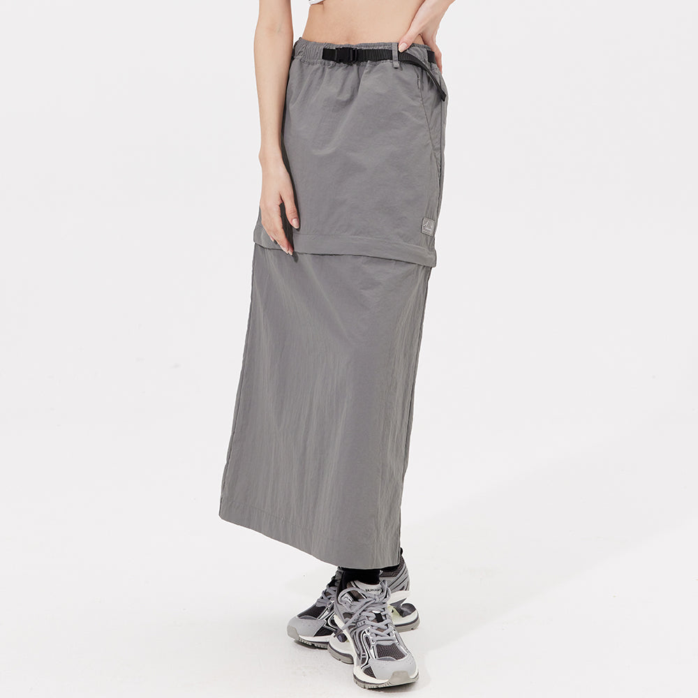 Dual-Use Cargo Skirts Long/Short Casual Loose Skirt with Cargo Pockets