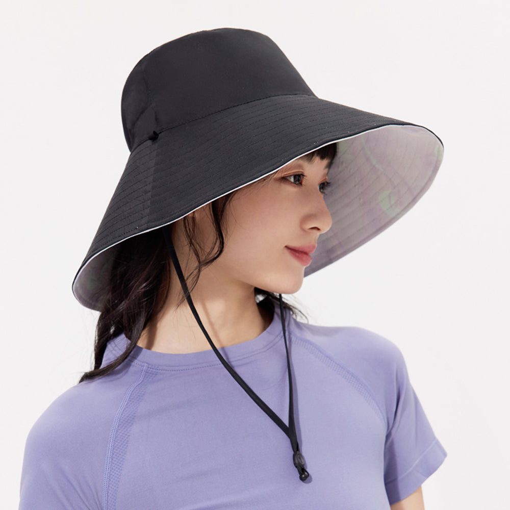 Women's Reversible Bucket Hat Wide Brim Sun Cap UPF50+ Waterproof