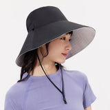 Women's Reversible Bucket Hat Wide Brim Sun Cap UPF50+ Waterproof