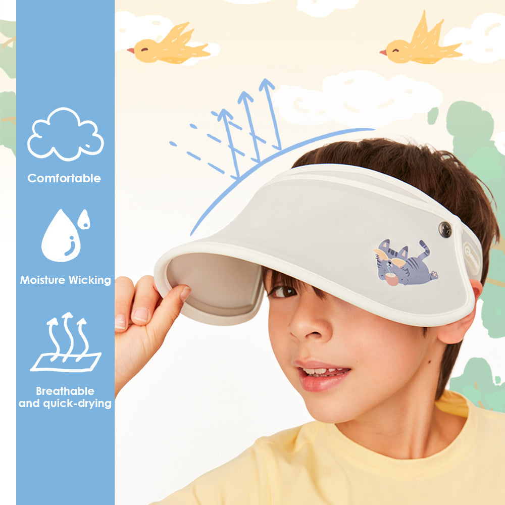 US Stock Kids Empty Top Visor Cap Adjustable Sun Hat UPF 50+