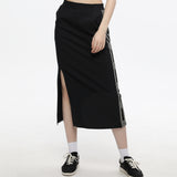 Women's Casual Midi Slit Skirts UPF50+ Elastic High Waist Long Sweater Skirt