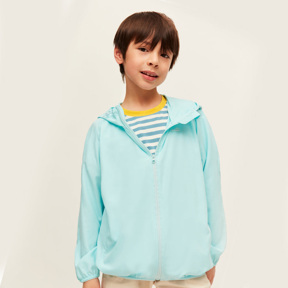 Kid's Sun Protection Jackets with Pockets UPF 50+ Hoodie for Aged 4-10 Boys Girls