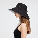 US Stock Women's Bucket Hat Wide Brim Sun Protection UPF50+ Waterproof Reversible Cap