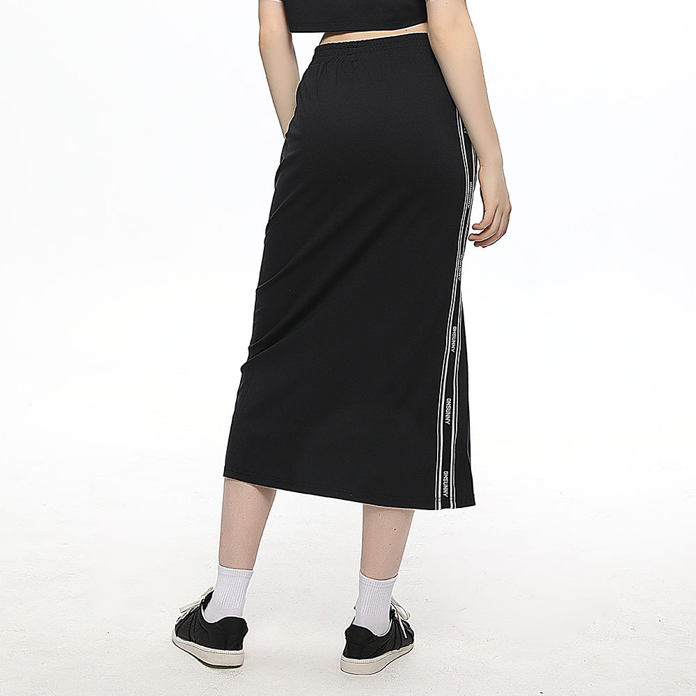 Women's Casual Midi Slit Skirts UPF50+ Elastic High Waist Long Sweater Skirt