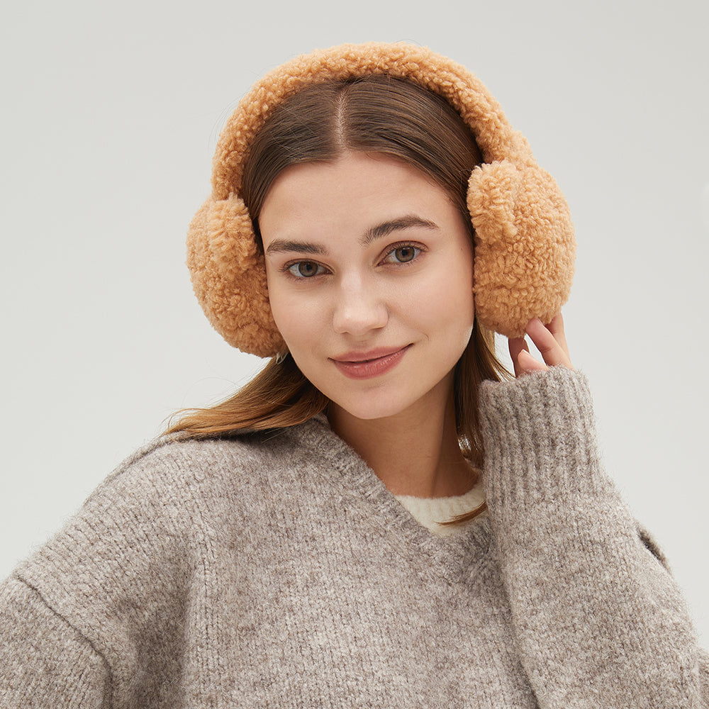 Ear Muffs Faux Fleece Warm Earmuffs Plush Warmers Ear Covers Foldable Headband