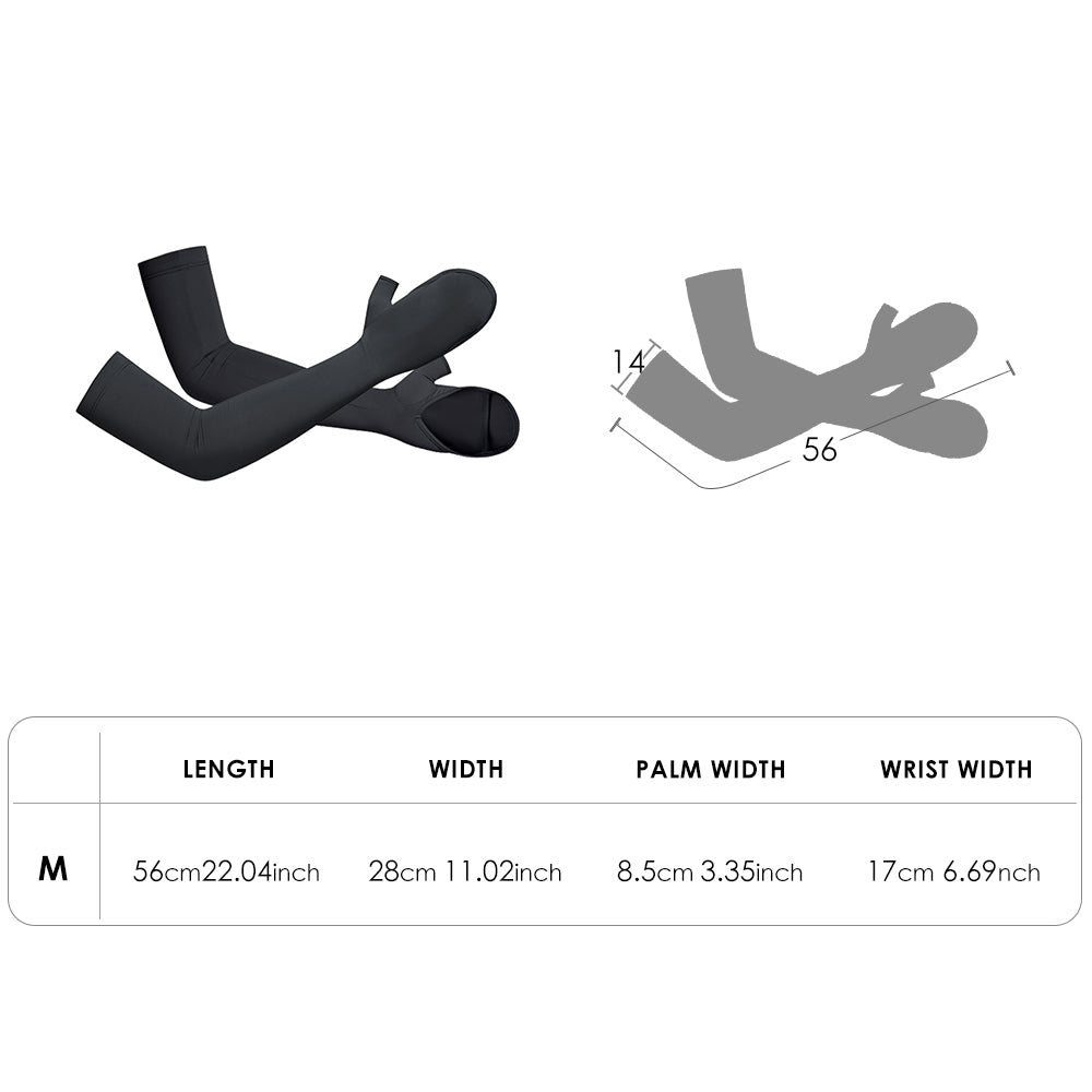 US Stock Women's Arm Sleeves with Half-finger Gloves Sun Protection UPF 50+